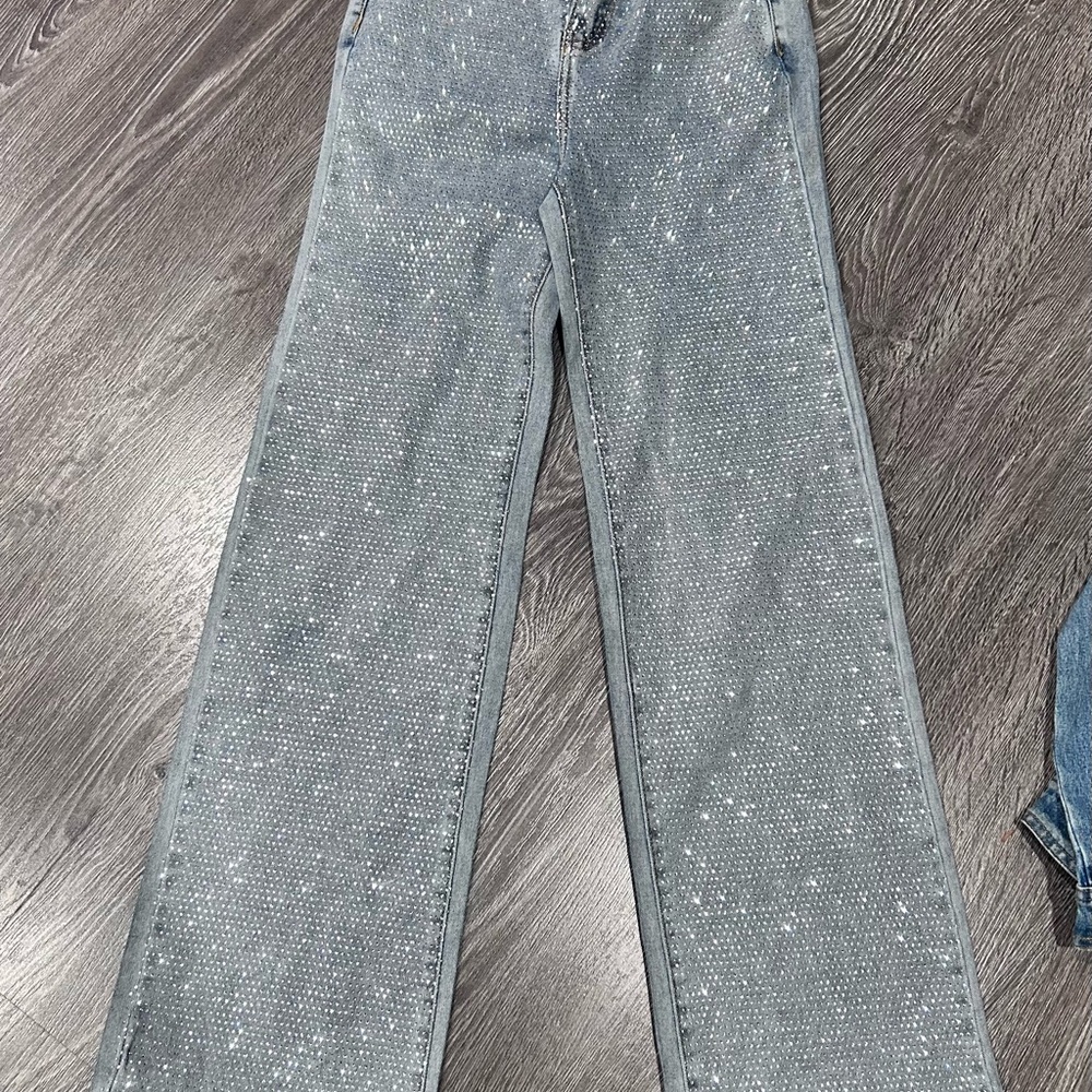 Women's Sparkly Straight Leg Jeans